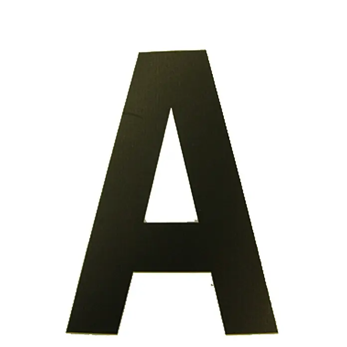Folienzeichen - Buchstabe A, 10 cm, PVC, Schwarz - Ansicht von oben