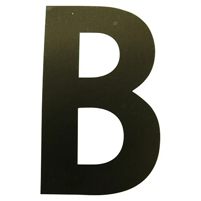 Folienzeichen - Buchstabe B, 10 cm, PVC, Schwarz - Ansicht von oben