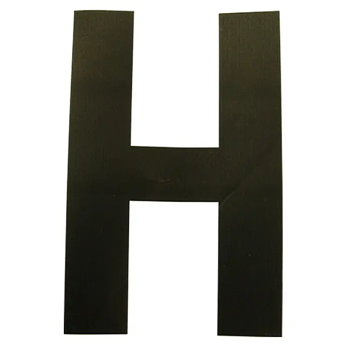 Folienzeichen - Buchstabe H, 10 cm, PVC, Schwarz - Ansicht von oben