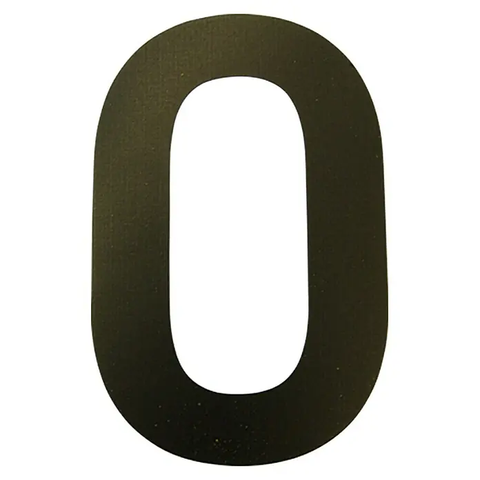Folienzeichen - Zahl 0, 10 cm, PVC, Schwarz - Ansicht von oben