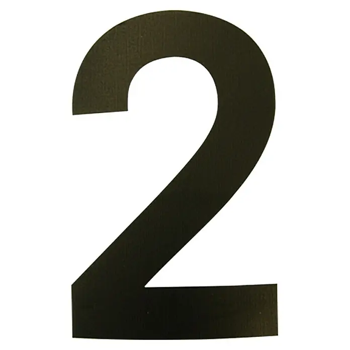 Folienzeichen - Zahl 2, 10 cm, PVC, Schwarz - Ansicht von oben