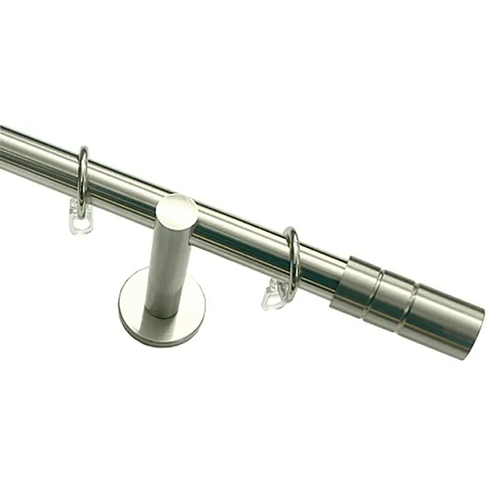 Stilgarnitur Zylinder - Länge: 160 cm, Edelstahloptik, Durchmesser: 20 mm - Ansicht von oben