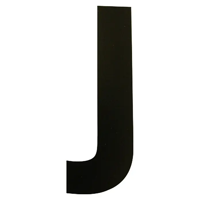 Folienzeichen - Buchstabe J, 10 cm, PVC, Schwarz - Ansicht von oben