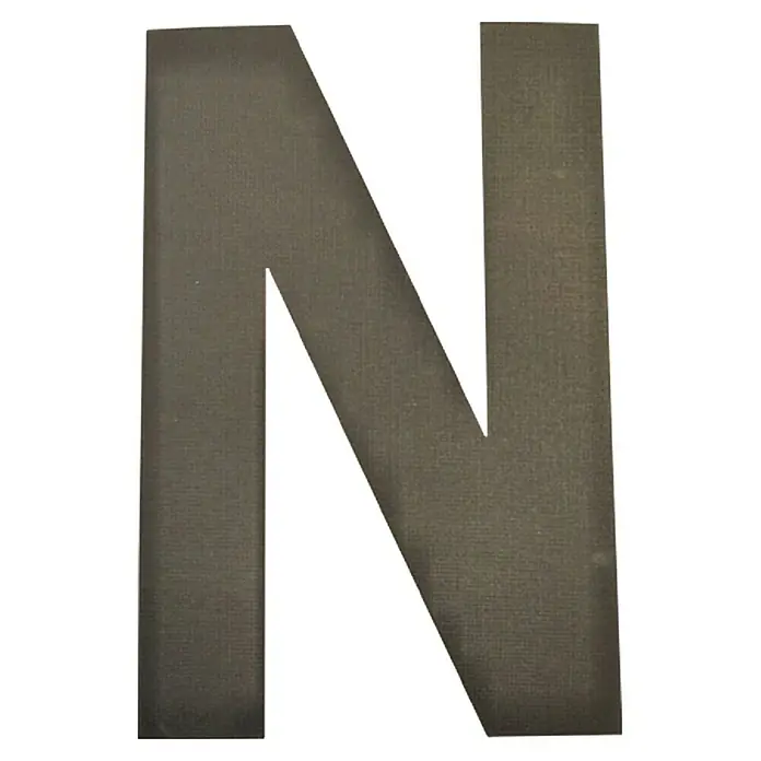 Folienzeichen - Buchstabe N, 10 cm, PVC, Schwarz - Ansicht von oben