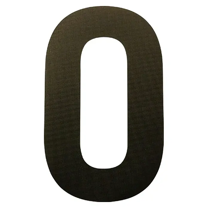 Folienzeichen - Buchstabe O, 10 cm, PVC, Schwarz - Ansicht von oben