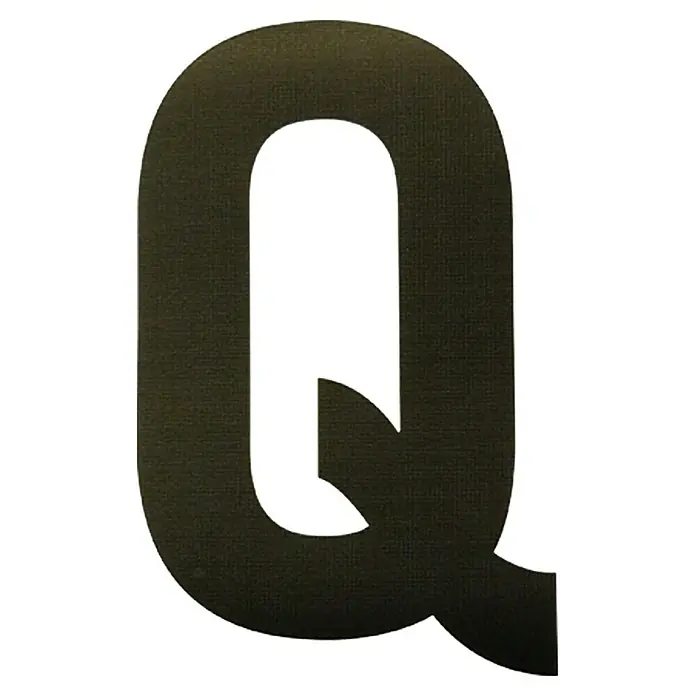 Folienzeichen - Buchstabe Q, 10 mm, PVC, Schwarz - Ansicht von oben