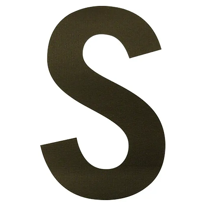 Folienzeichen - Buchstabe S, 10 cm, PVC, Schwarz - Ansicht von oben