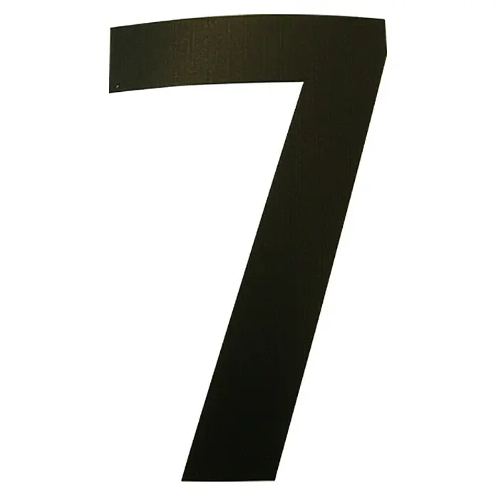Folienzeichen - Zahl 7, 10 cm, PVC, Schwarz - Ansicht von oben
