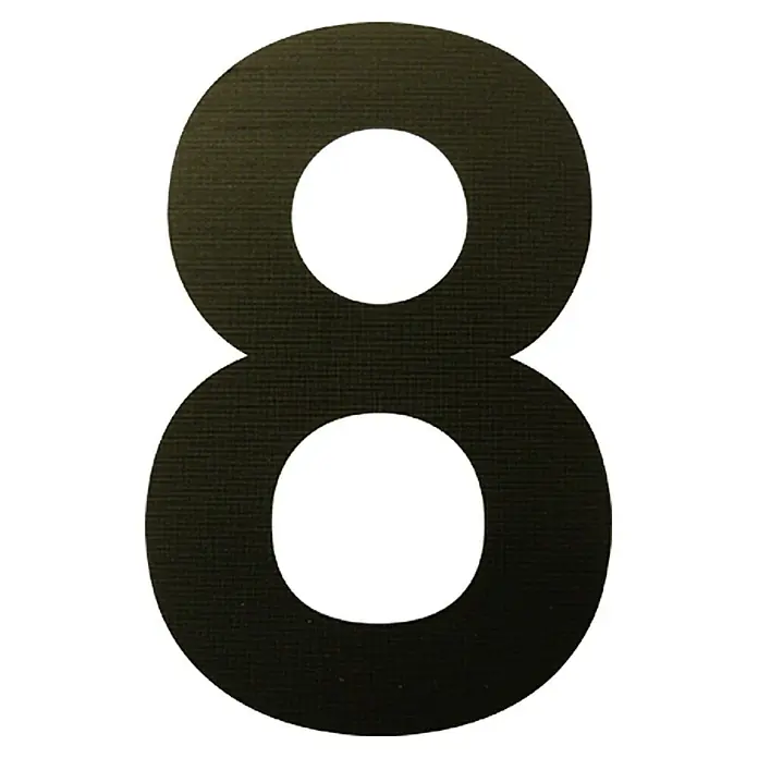 Folienzeichen - Zahl 8, 10 cm, PVC, Schwarz - Ansicht von oben
