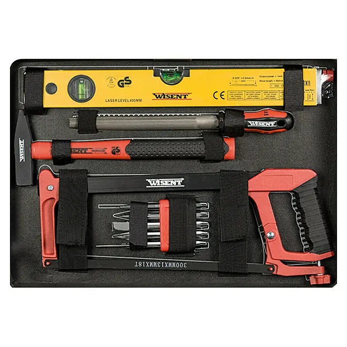 Wisent Werkzeugkoffer Professional - 160 -tlg., Steckschlüsselsatz: ½ + ¼″ - Vorderansicht