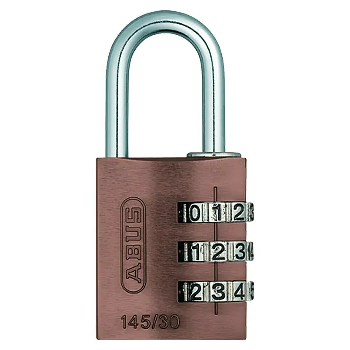 Abus Vorhängezahlenschloss 145/30 - Breite: 30 mm, Bügelstärke: 5 mm, Schlossdicke: 15,5 mm - Vorderansicht