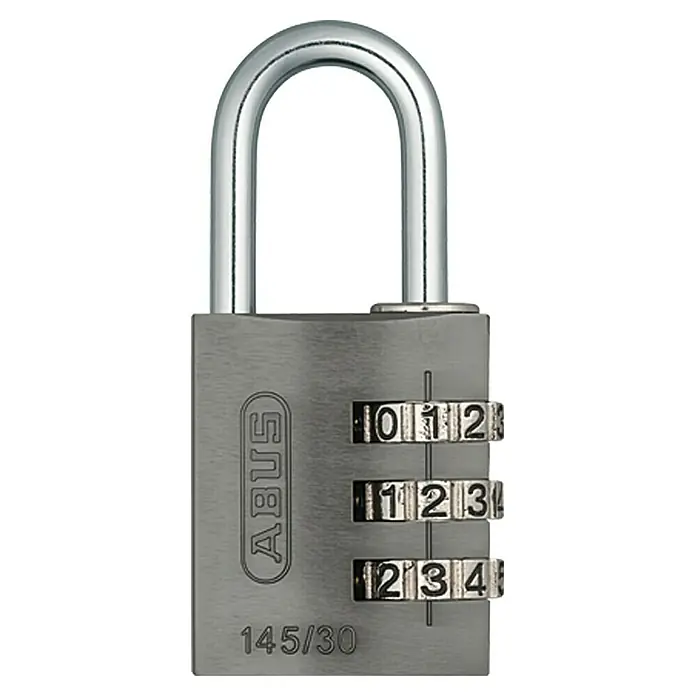 Abus Vorhängezahlenschloss 145/30 - Breite: 30 mm, Bügelstärke: 5 mm, Schlossdicke: 15,5 mm