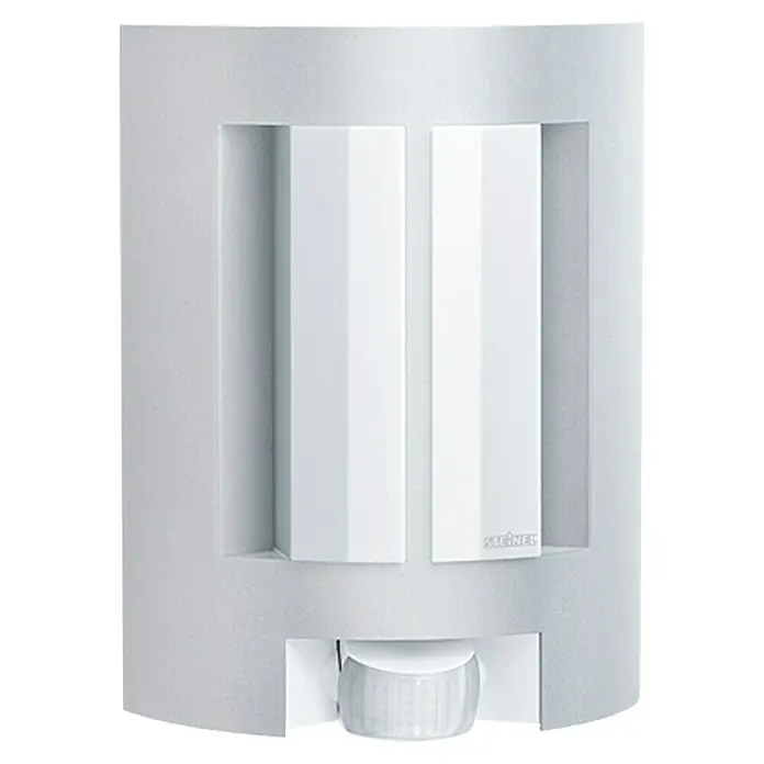 Steinel Sensor-Außenwandleuchte L 11 - 60 W, 114 x 214 x 280 mm, Silber, IP44 - Vorderansicht