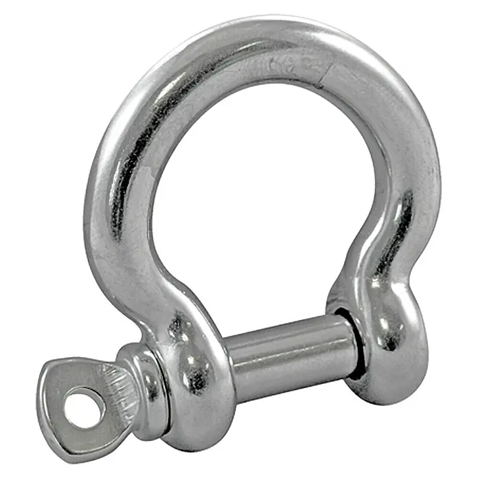 Rundschäkel - Bolzendurchmesser: 10 mm, Rund geschweift, Edelstahl, A4 - Vorderansicht