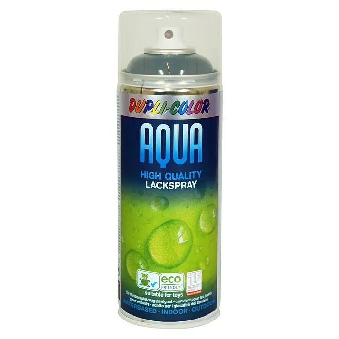 Dupli-Color Aqua Lak u spreju - Duboko crne boje, Visokog sjaja, 350 ml - Pogled sprijeda