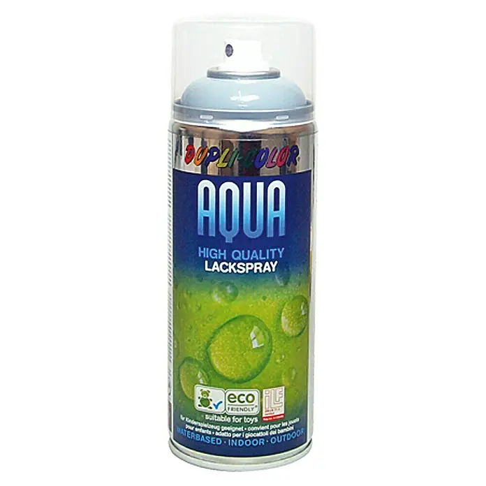 Dupli-Color Aqua Lakspray RAL 7001 Zilvergrijs - Zilvergrijs, Hoogglans, 350 ml - Vooraanzicht