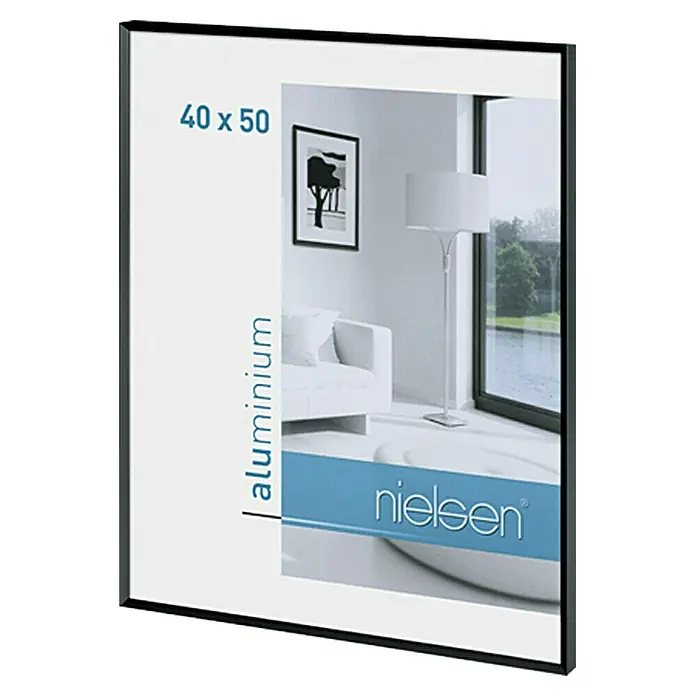 Nielsen Bilderrahmen Pixel - Schwarz, 40 x 50 cm, Aluminium - Rechte Seitenansicht