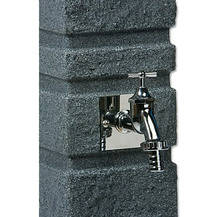 Wasserzapfstelle Romana - Black Granitfarben, Höhe: 110 cm, Ausstattung: Wasserhahn