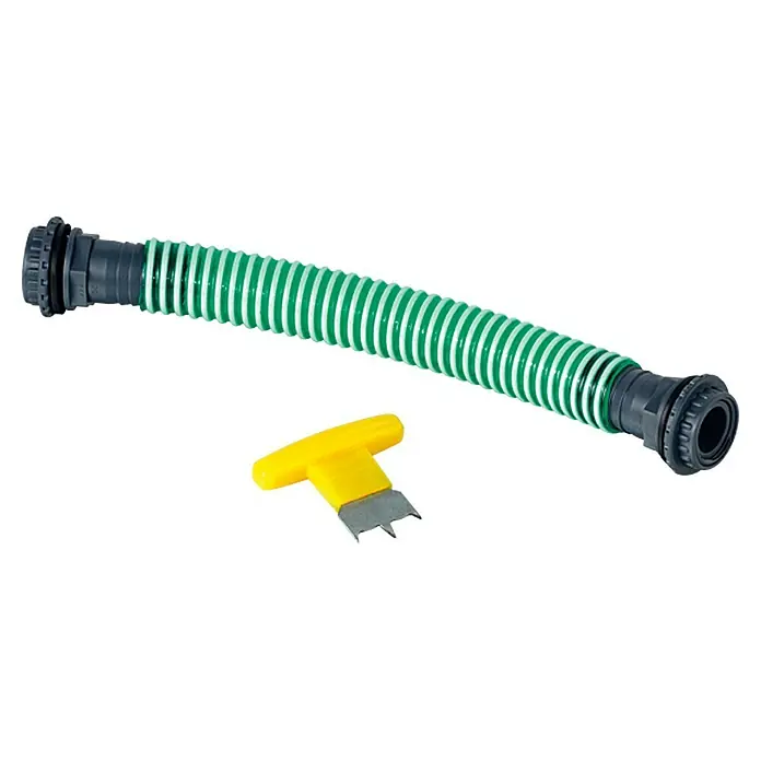Verbindungs-Set für Regentonnen - Durchmesser: 25 mm, Größe Anschluss: ¾″, Länge: 25 cm - Vorderansicht