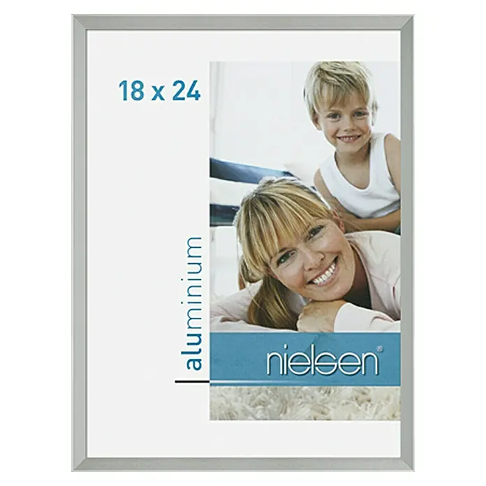 Nielsen Bilderrahmen Pixel - Mattsilber, 18 x 24 cm, Aluminium - Vorderansicht