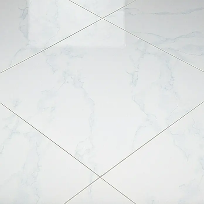 Feinsteinzeugfliese Carrara - 60 x 60 cm, Weiß, Poliert