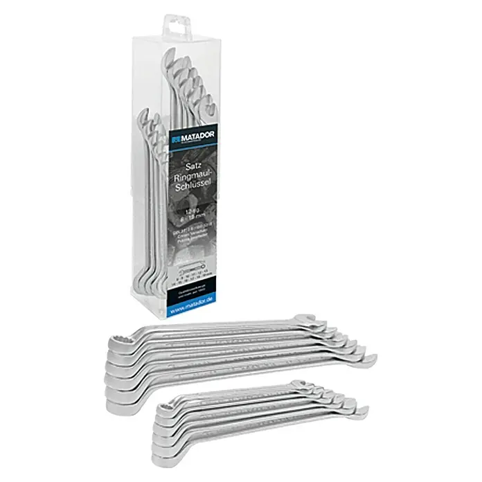 Matador Steekringsleutelset - 12 -delig, 8 - 19 mm - Top-down weergave