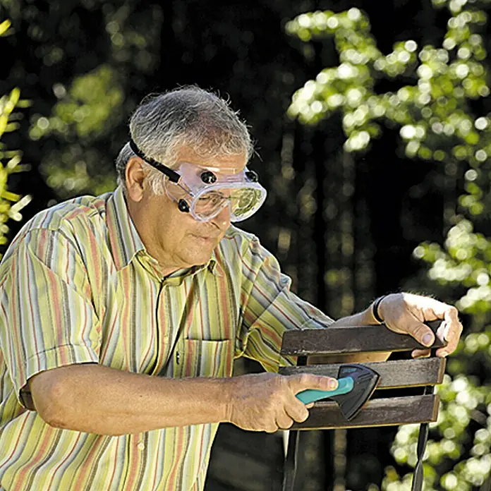 Wisent Schutzbrille - Transparent, Gummiband - Anwendungsbeispiel
