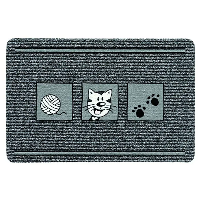 Astra Türmatte Flocky Color - Katze, Grau/Bedruckt, 40 x 60 cm, 100 % Polypropylen - Ansicht von oben