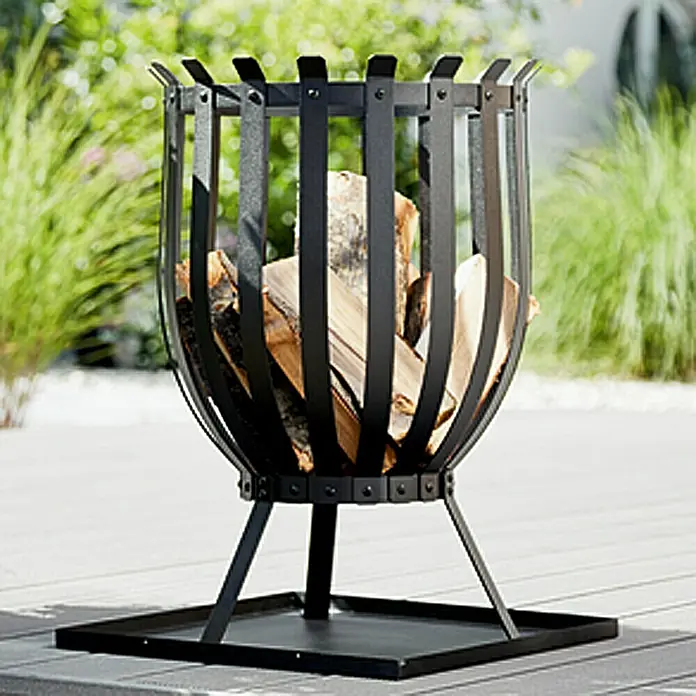 Grillstar Košara za loženje vatre Reno - Crne boje, Promjer: 35 cm