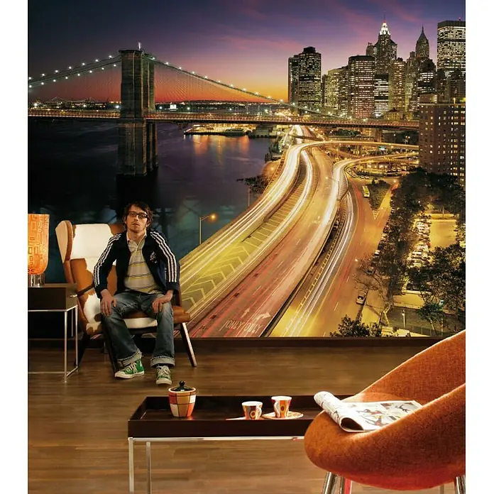 Komar Foto tapeta New York City Lights - 8 -dij., Š x V: 368 x 254 cm, Papir - Živopisni prikaz