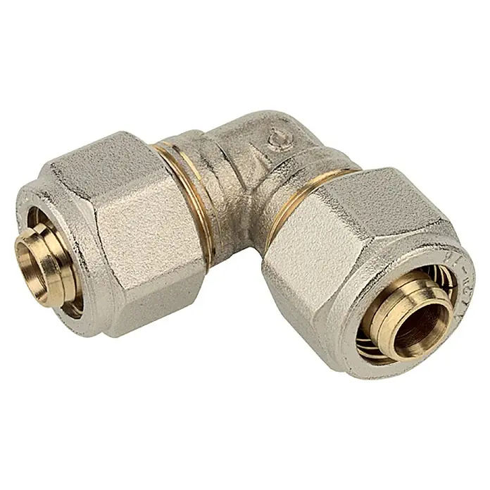 Vijčani kutnik - Promjer: 2 x 20 mm, Poniklano - Pogled sprijeda