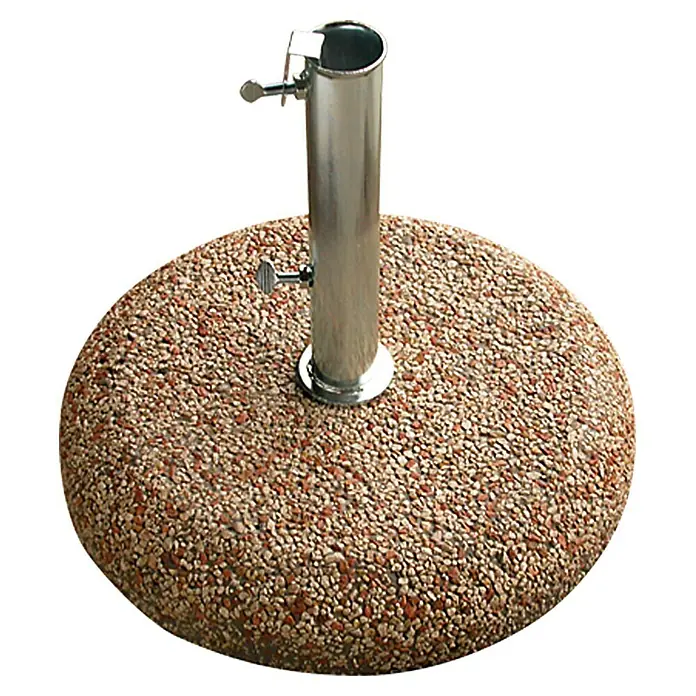 Betonski stalak od šljunka - 31 kg, Promjer: 50 cm, Bijelo-crvene boje, Bez ručke