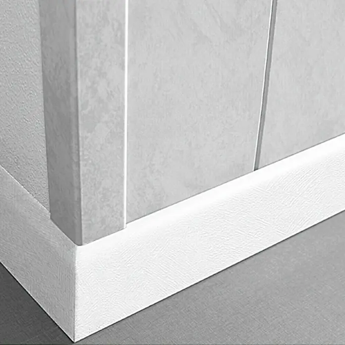 LOGOCLIC Podna lajsna K 58 bijela strukturirana - 2,6 m x 10 mm x 58 mm - Živopisni prikaz