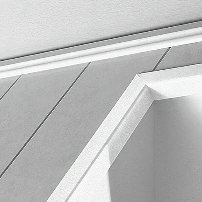 LOGOCLIC Rubna lajsna Bijela strukturirana - 2,6 m x 28 mm x 28 mm - Živopisni prikaz