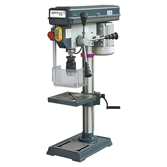 Optimum Taladro de columna B16 - 450 W, Anchura de sujeción mandril portabrocas: 0 mm - 16 mm - Vista frontal