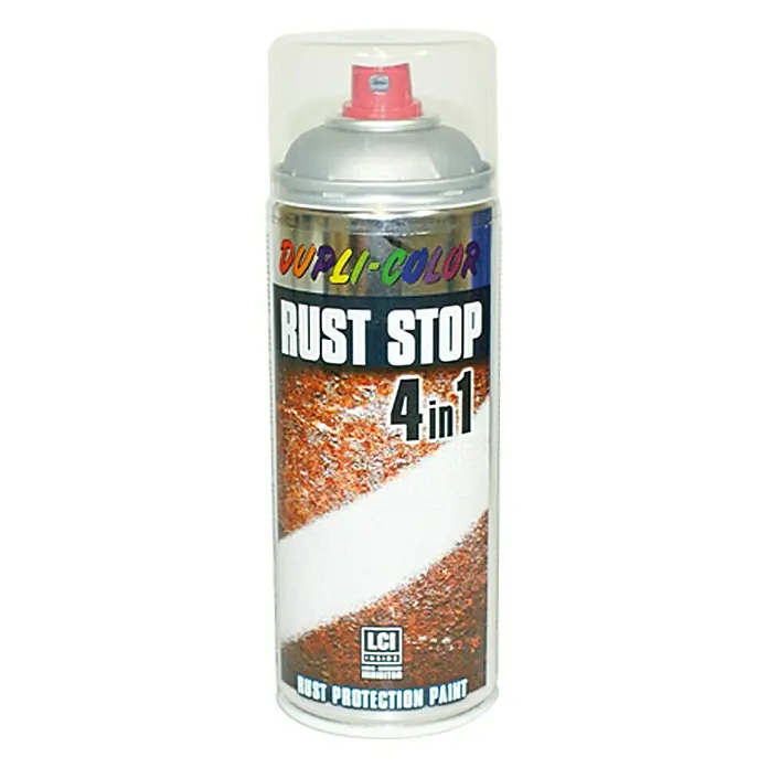 Dupli-Color Rostschutz-Spray 4in1 - Eisenglimmer Silber, 400 ml, Glimmer-Effekt, Seidenmatt - Vorderansicht
