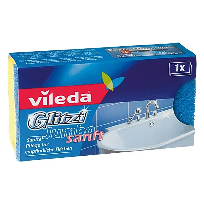 Vileda Glitzi Schwamm Jumbo sanft - Glitzi Härtegrad: 1, 1 Stk. - Vorderansicht