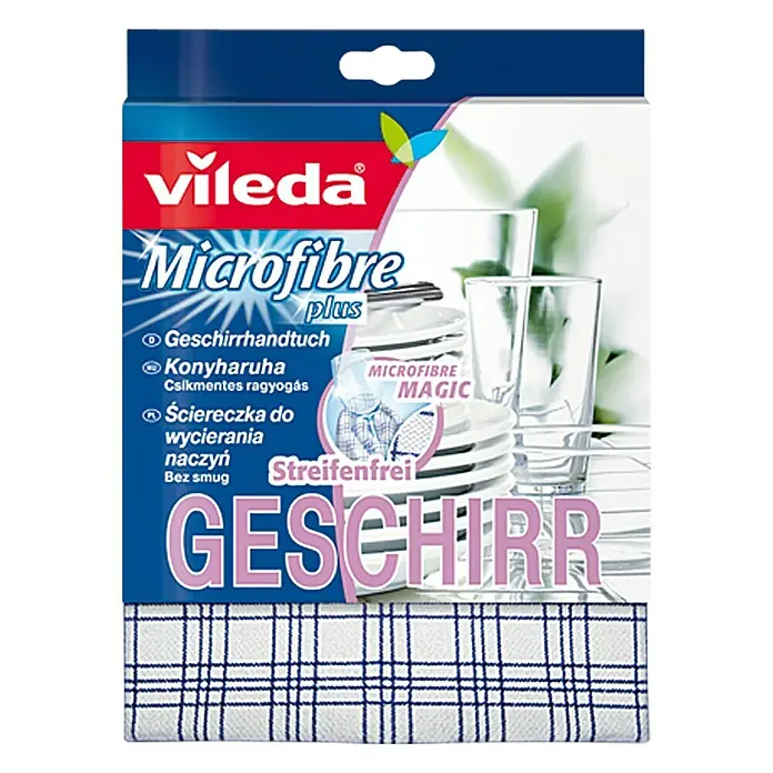 Vileda Geschirrtuch - Materialzusammensetzung: 70 % Polyester, 30 % Polyamid - Vorderansicht