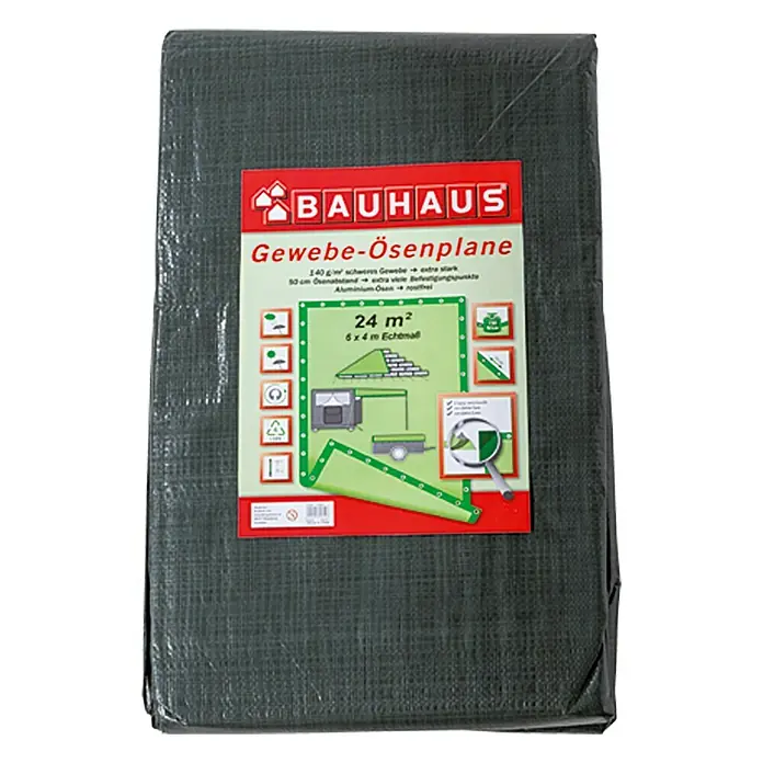 BAUHAUS Gewebe-Ösenplane - 6 x 4 m, 140 g/m², Kunststoff