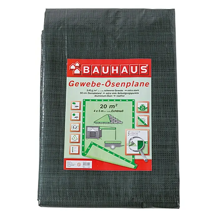 BAUHAUS Gewebe-Ösenplane - 5 x 4 m, 140 g/m², Kunststoff