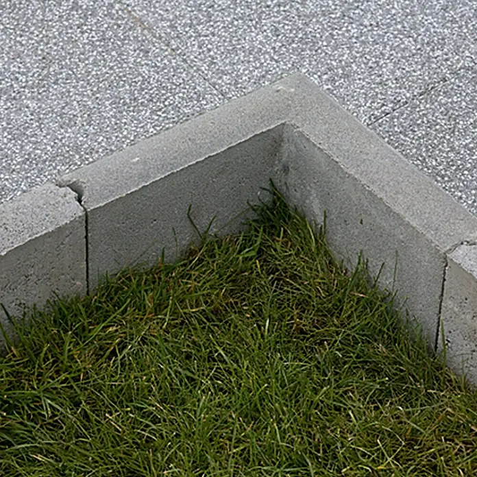 EHL Rasenkanten-Ecke - Grau, Länge: 25 cm, Winkel: 90 ° - Ansicht von oben