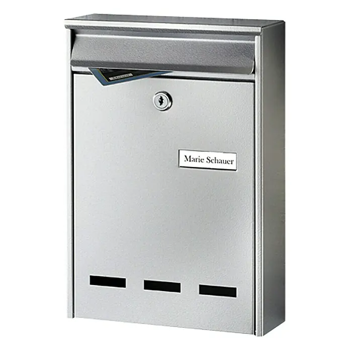 Portaferm Briefkasten PM 11 - 75 x 215 x 315 mm, Silber - Vorderansicht