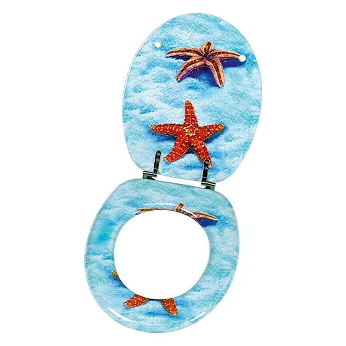 Poseidon Toiletzitting Südsee - Blauw/Wit/Rood, MDF