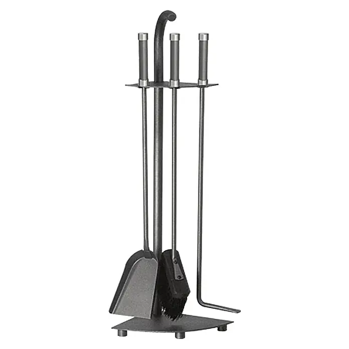 Lienbacher Kamingarnitur - 3 -tlg., Anthrazit, Höhe: 67 cm - Vorderansicht