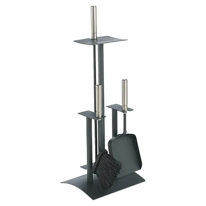 Lienbacher Kamingarnitur - 3 -tlg., Anthrazit, Höhe: 64 cm, Edelstahl