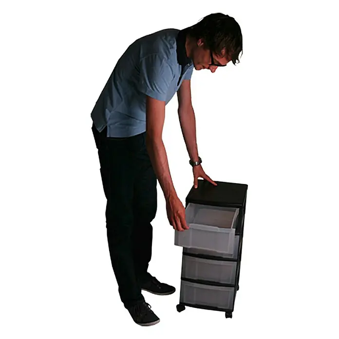 Rollcontainer - L x B x H: 40 x 29 x 66,5 cm, Anzahl Schubladen: 4 Stk., Kunststoff - Vorderansicht
