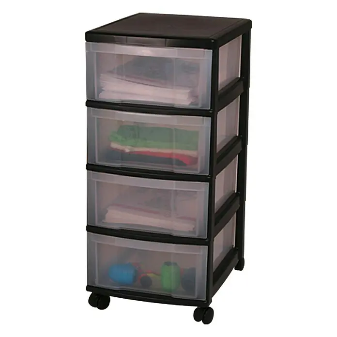 Rollcontainer - L x B x H: 40 x 29 x 66,5 cm, Anzahl Schubladen: 4 Stk., Kunststoff - Vorderansicht