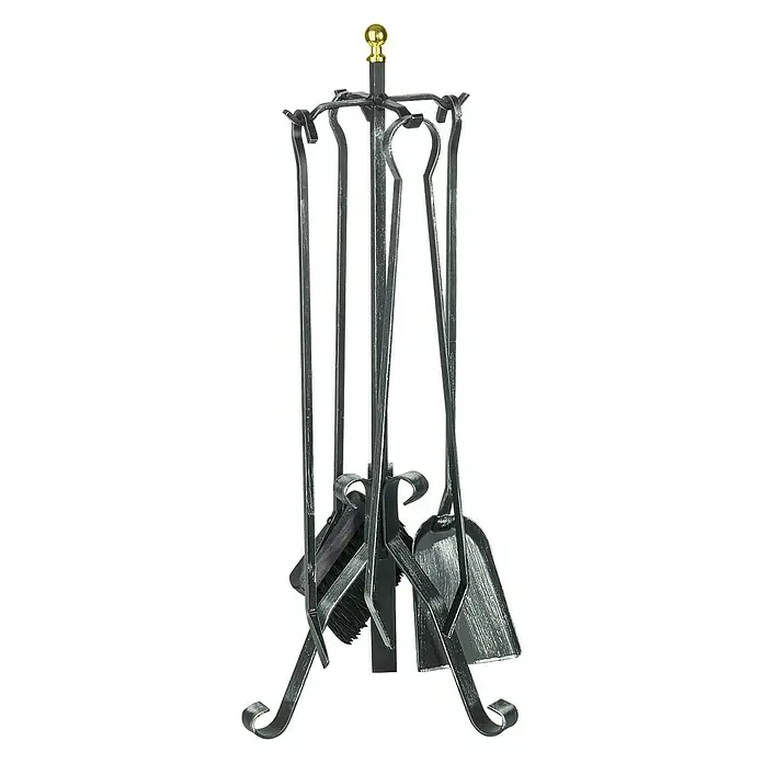 Lienbacher Garnitura za kamin - 4-dij., Kovano željezo, Visina: 66 cm - Pogled sprijeda