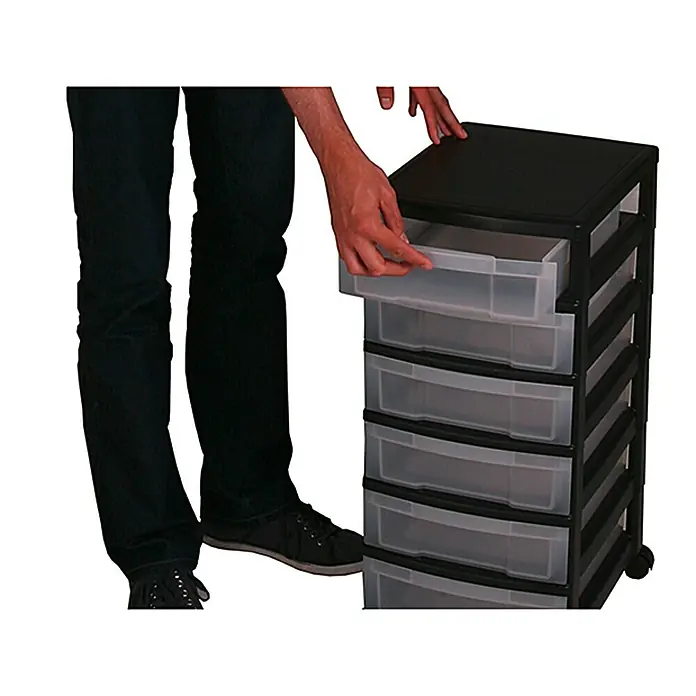 Rollcontainer - L x B x H: 40 x 29 x 66 cm, Anzahl Schubladen: 6 Stk., Kunststoff - Vorderansicht