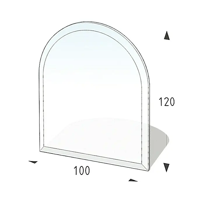 Lienbacher Glasbodenplatte - 100 x 120 cm, Gebogen - Vorderansicht